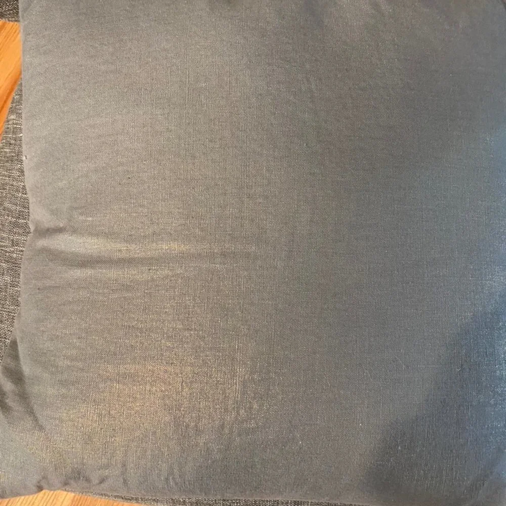 silver toned linen pillow